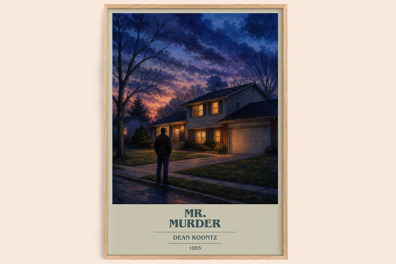 Mr. Murder book cover book poster by Dean Koontz – framed literary art print