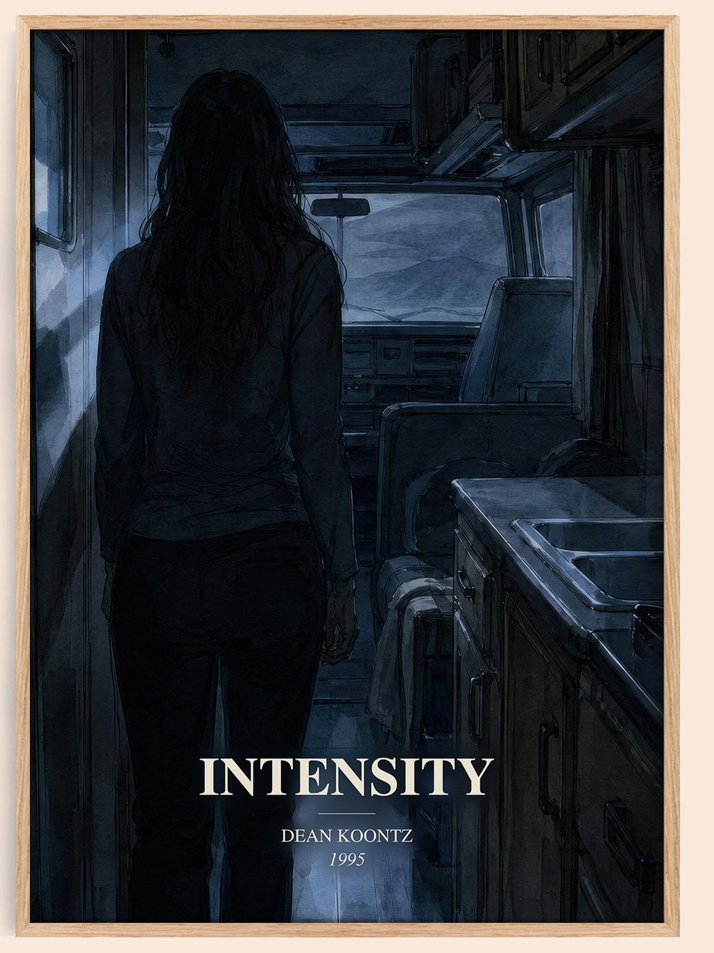 Intensity watercolour book poster by Dean Koontz – framed literary art print