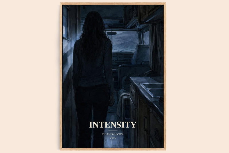 Intensity watercolour book poster by Dean Koontz – framed literary art print