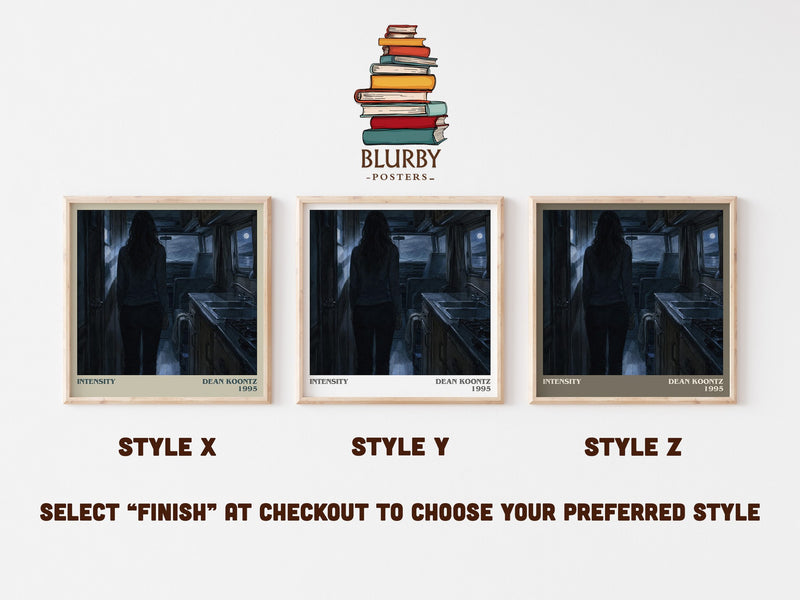 Intensity literary print in frame leaning in hallway – thriller wall art