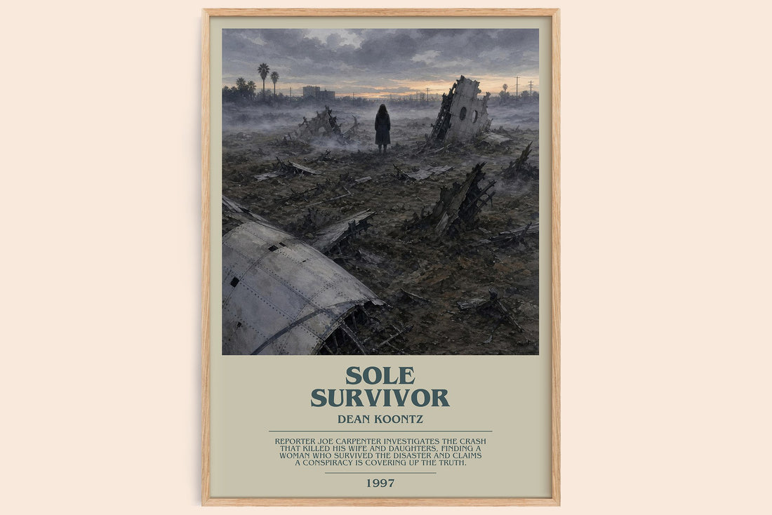 Sole Survivor bookish book poster by Dean Koontz – framed literary art print