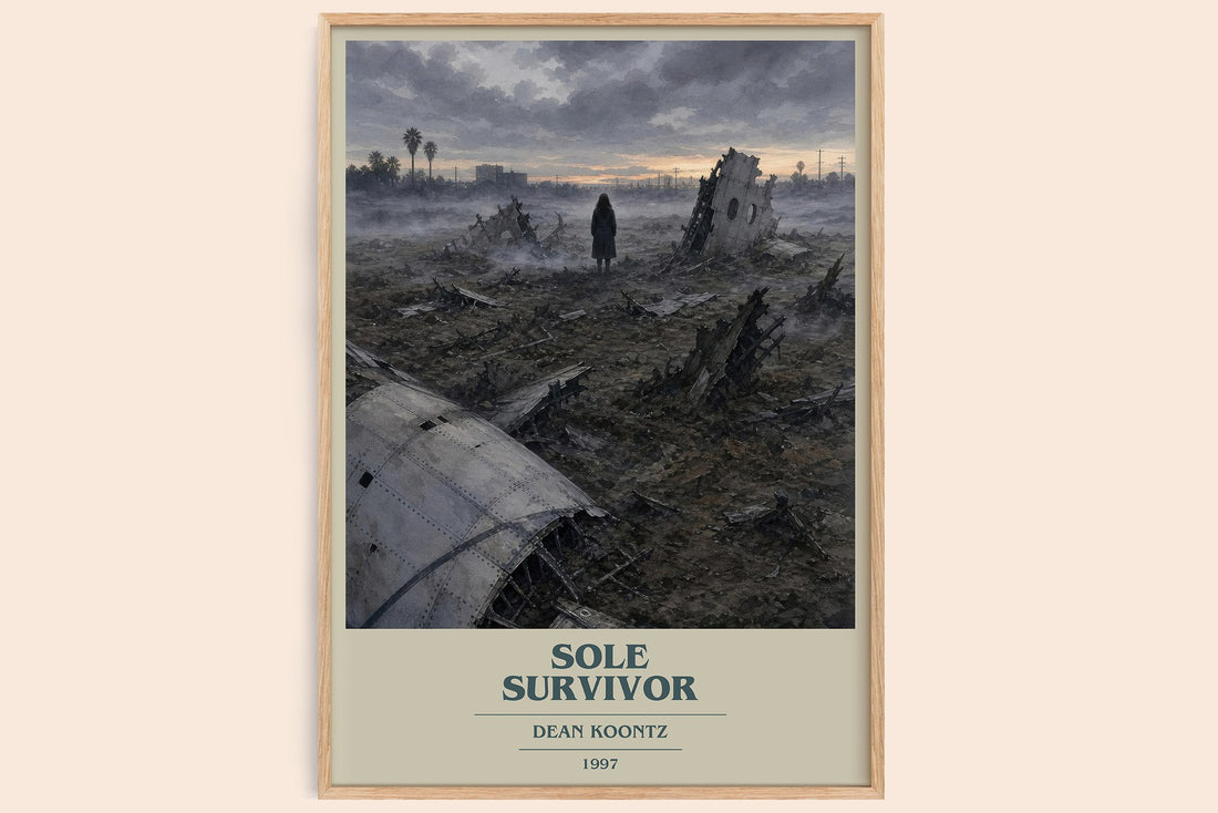 Sole Survivor book cover book poster by Dean Koontz – framed literary art print