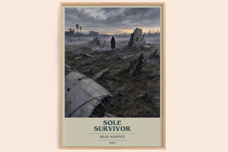 Sole Survivor book cover book poster by Dean Koontz – framed literary art print