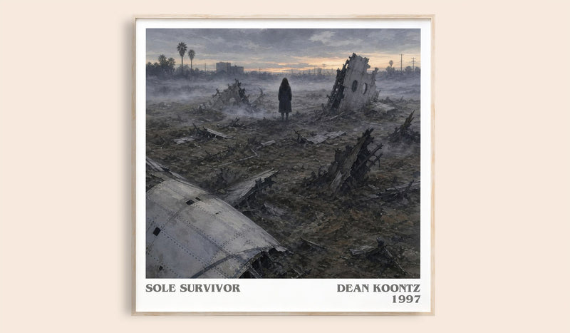 Sole Survivor literary book poster by Dean Koontz – framed literary art print