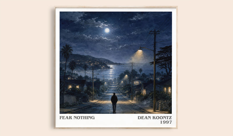 Fear Nothing literary book poster by Dean Koontz – framed literary art print