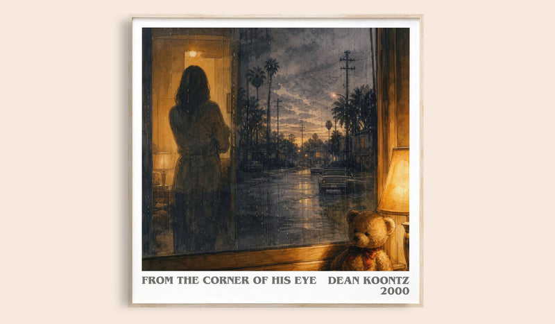 From the Corner of His Eye literary book poster by Dean Koontz – framed literary art print
