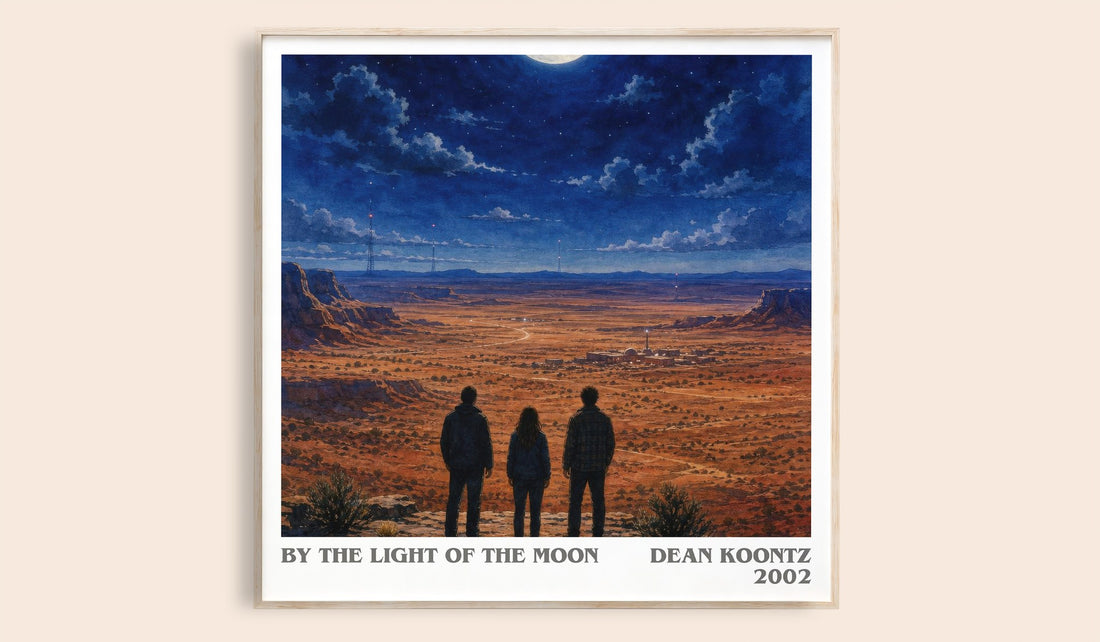 By the Light of the Moon literary book poster by Dean Koontz – framed literary art print