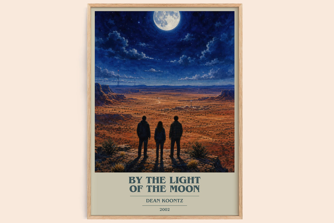 By the Light of the Moon book cover book poster by Dean Koontz – framed literary art print