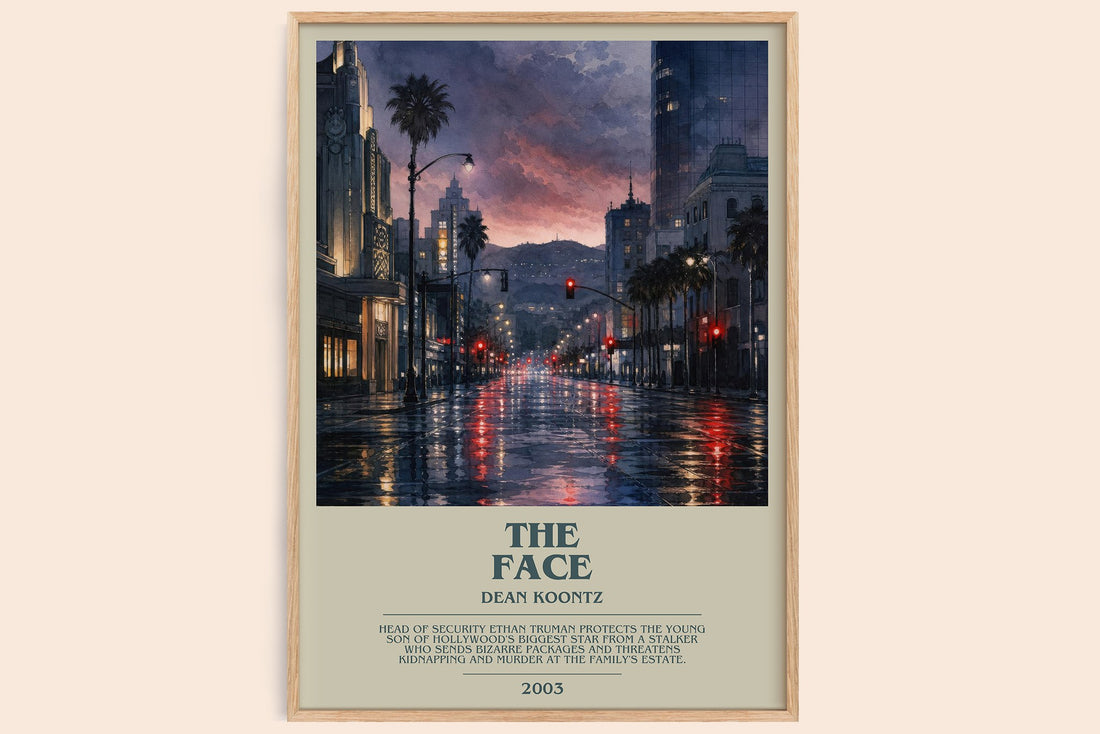 The Face bookish book poster by Dean Koontz – framed literary art print
