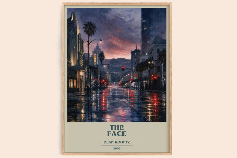 The Face book cover book poster by Dean Koontz – framed literary art print