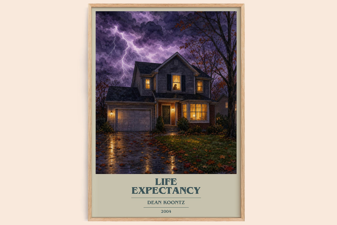 Life Expectancy book cover book poster by Dean Koontz – framed literary art print