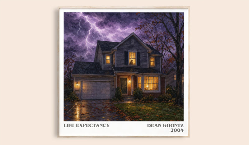 Life Expectancy literary book poster by Dean Koontz – framed literary art print