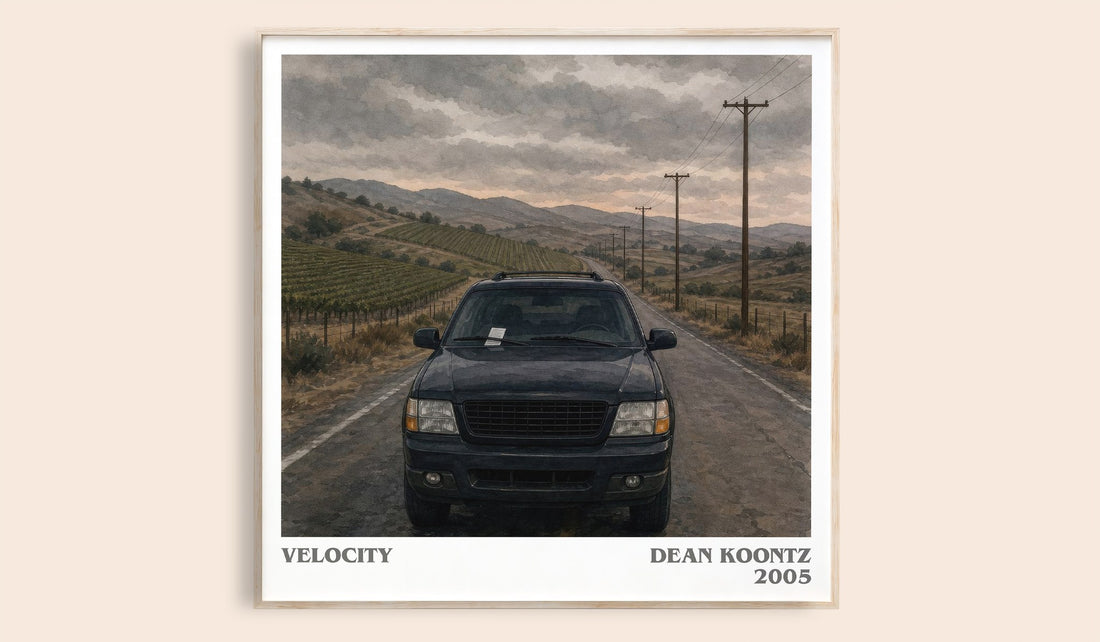 Velocity literary book poster by Dean Koontz – framed literary art print