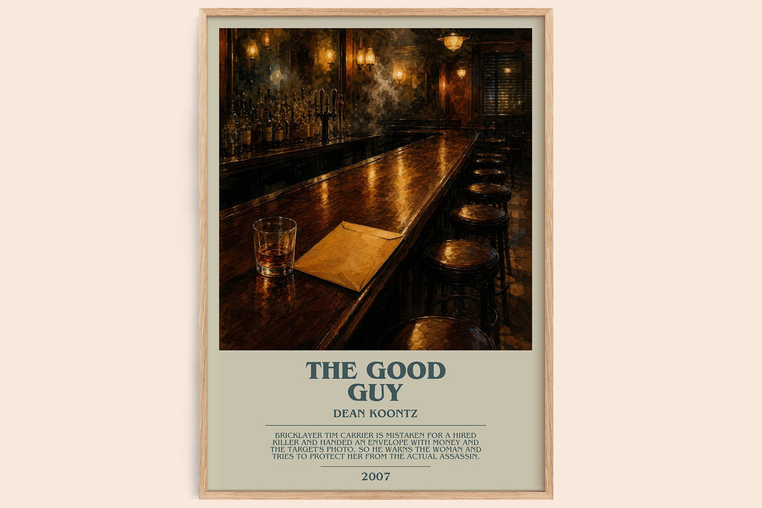 The Good Guy bookish book poster by Dean Koontz – framed literary art print