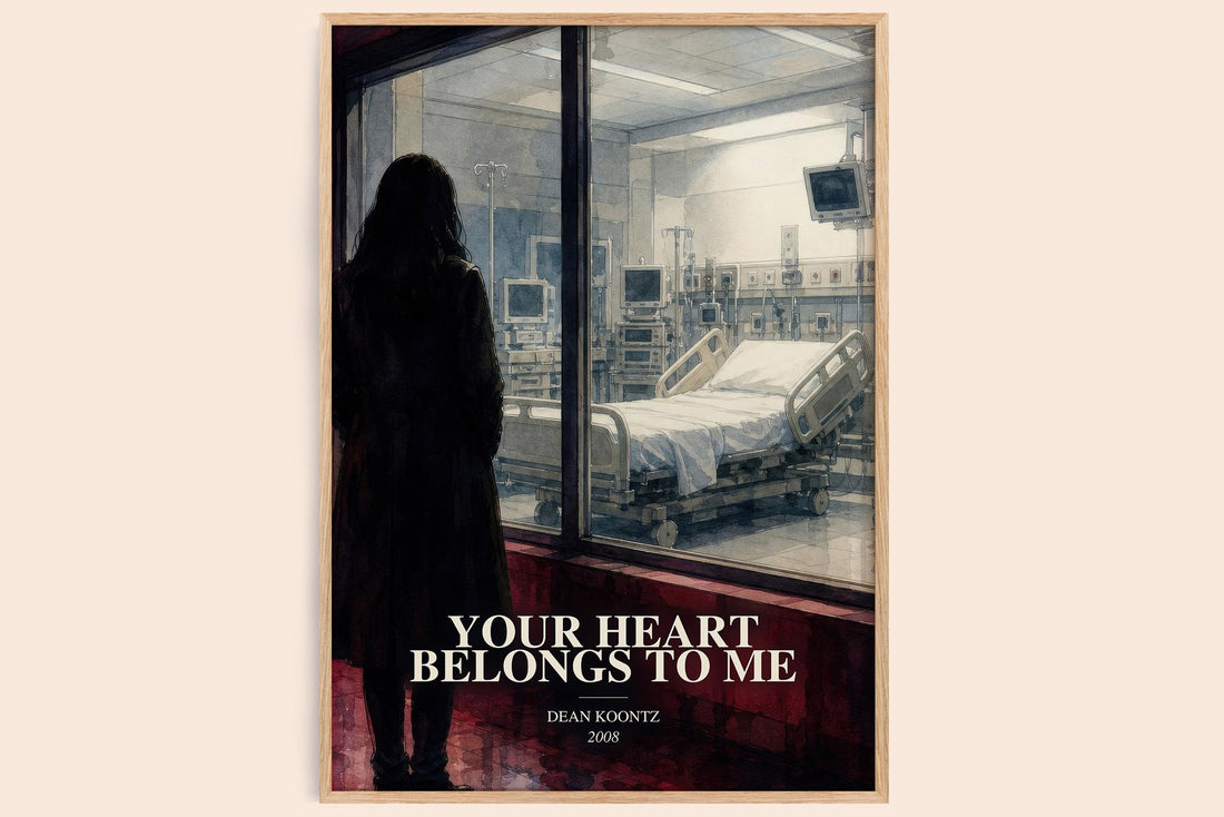 Your Heart Belongs to Me watercolour book poster by Dean Koontz – framed literary art print