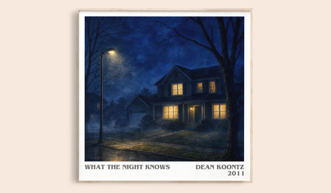 What the Night Knows literary book poster by Dean Koontz – framed literary art print