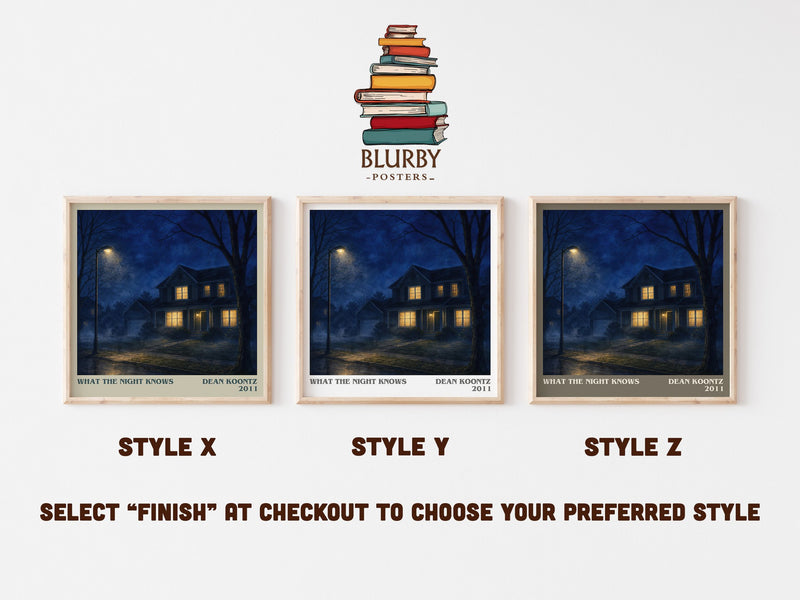 What the Night Knows literary print in frame leaning in hallway – horror wall art