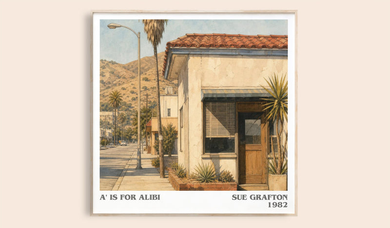 A' Is for Alibi Literary Art Print by Sue Grafton (Square style)