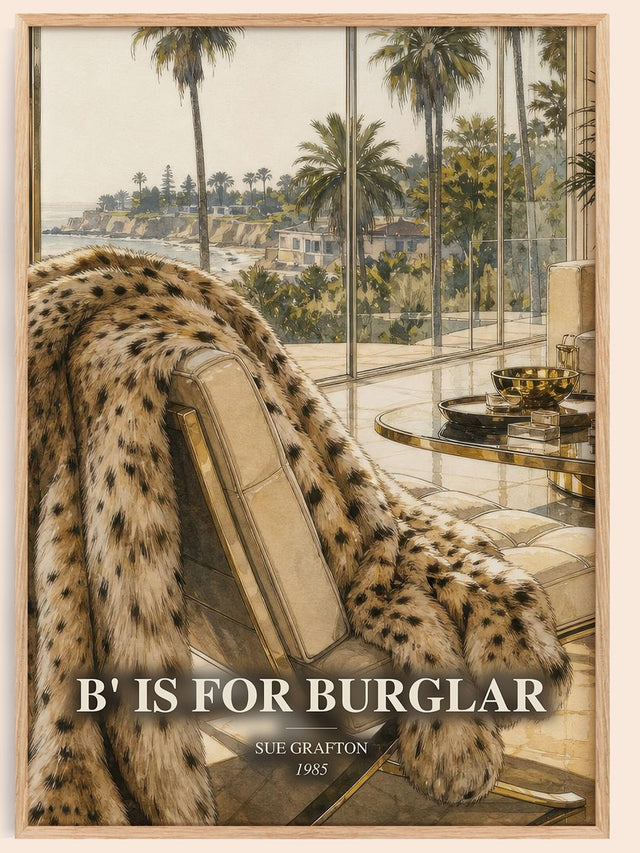 B' Is for Burglar Book Watercolour Illustration by Sue Grafton