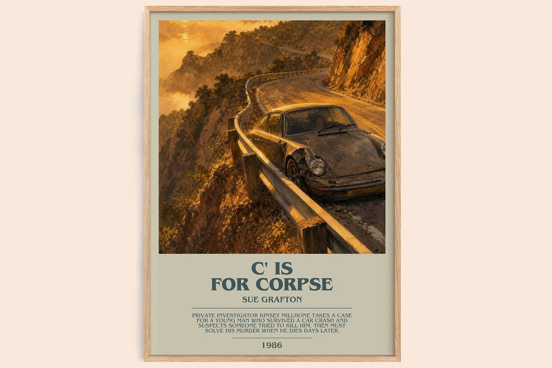 C' Is for Corpse bookish book poster by Sue Grafton – framed literary art print