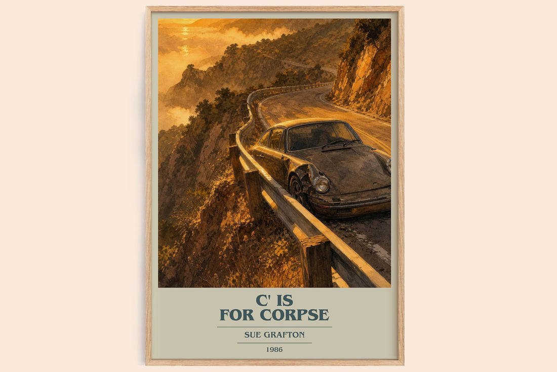 C' Is for Corpse book cover book poster by Sue Grafton – framed literary art print