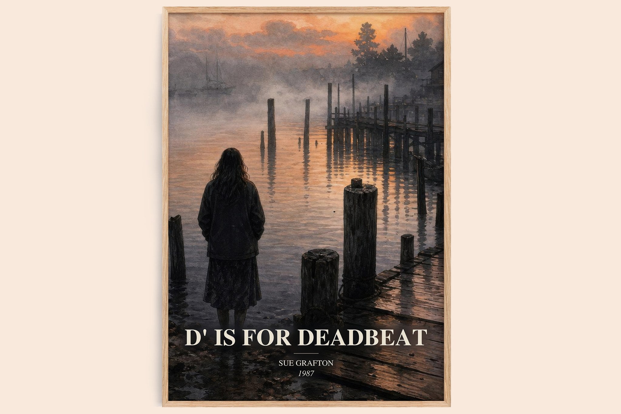 D' Is for Deadbeat Book Watercolour Illustration by Sue Grafton