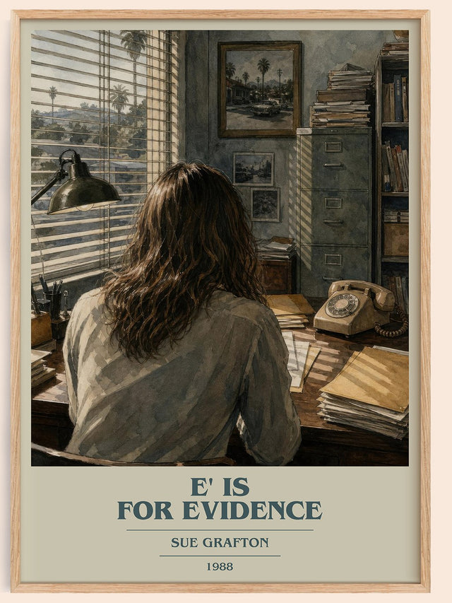 E' Is for Evidence Book Cover Poster by Sue Grafton