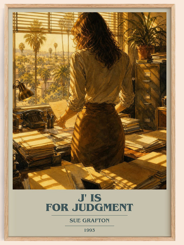J' Is for Judgment Book Cover Poster by Sue Grafton