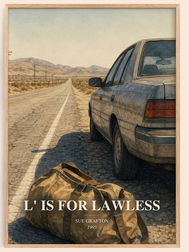 L' Is for Lawless Book Watercolour Illustration by Sue Grafton
