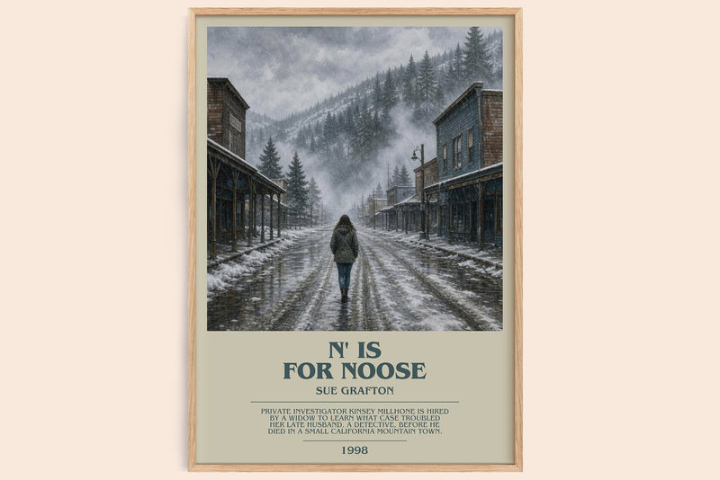 N' Is for Noose bookish book poster by Sue Grafton – framed literary art print