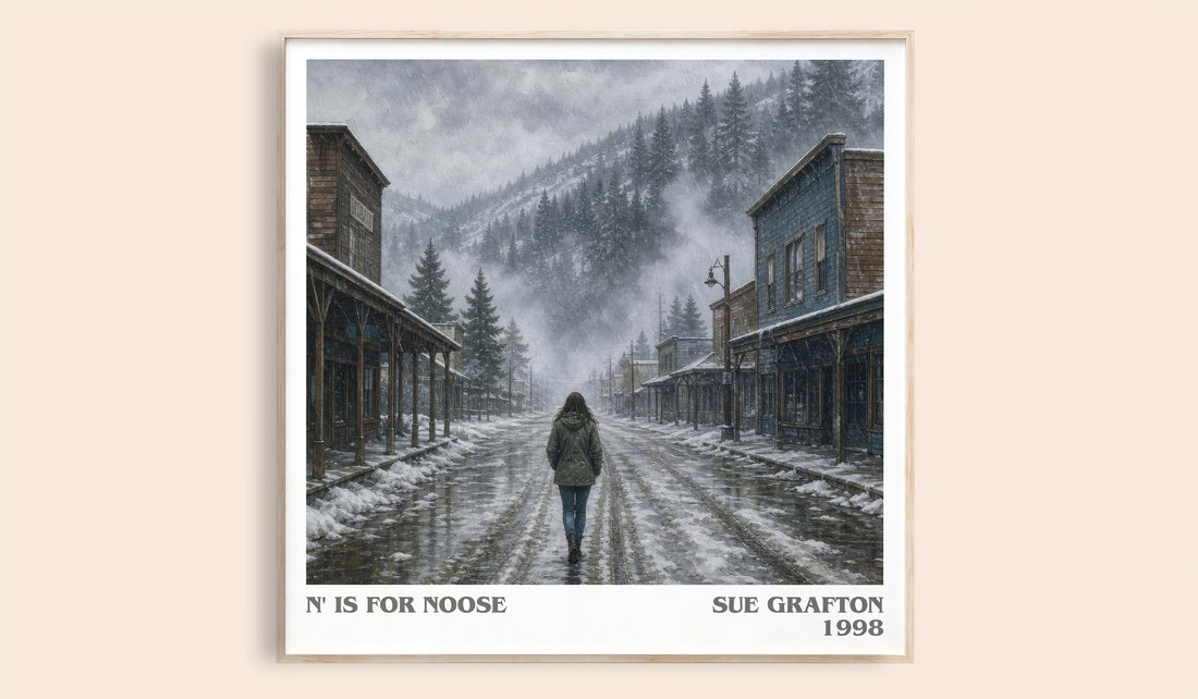 N' Is for Noose literary book poster by Sue Grafton – framed literary art print