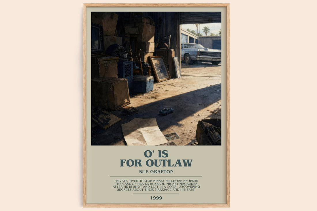 O' Is for Outlaw bookish book poster by Sue Grafton – framed literary art print