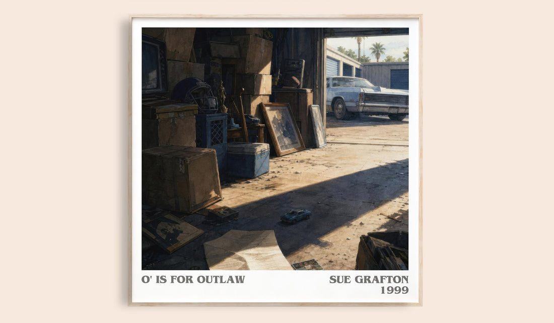 O' Is for Outlaw literary book poster by Sue Grafton – framed literary art print