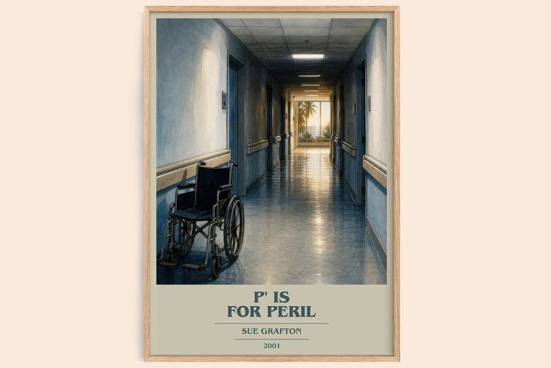 P' Is for Peril book cover book poster by Sue Grafton – framed literary art print