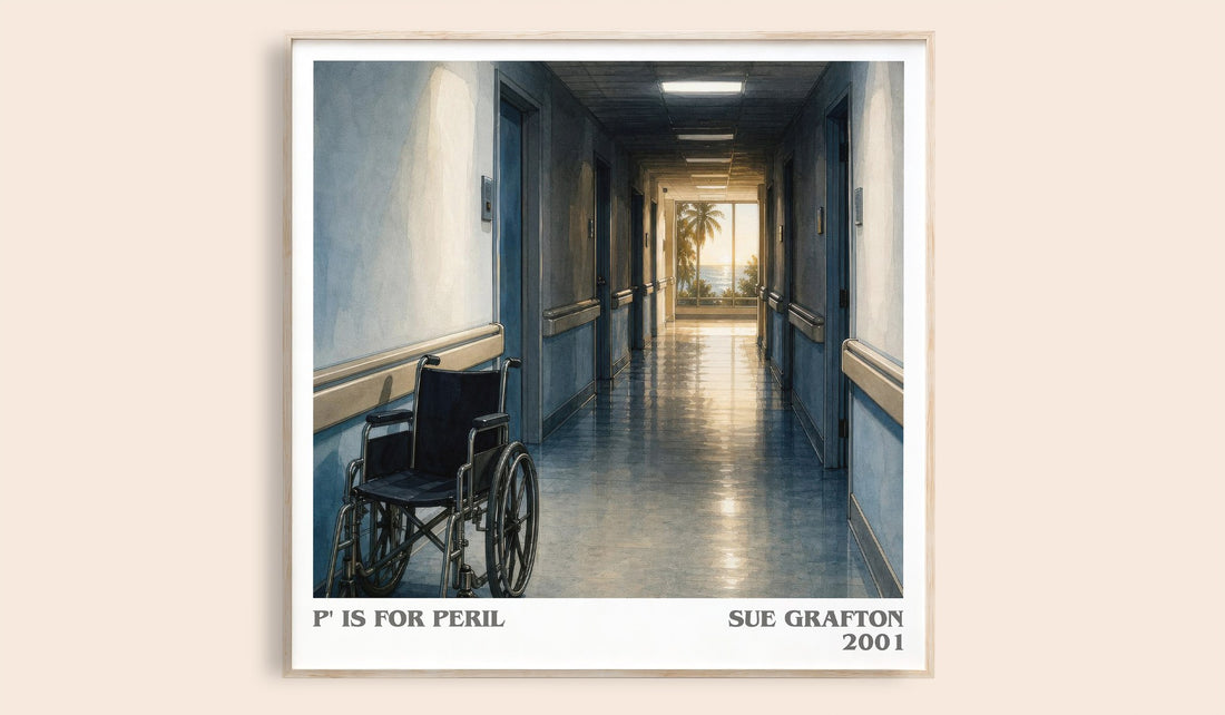 P' Is for Peril literary book poster by Sue Grafton – framed literary art print