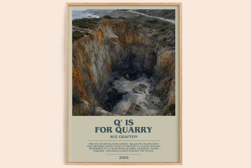Q' Is for Quarry bookish book poster by Sue Grafton – framed literary art print
