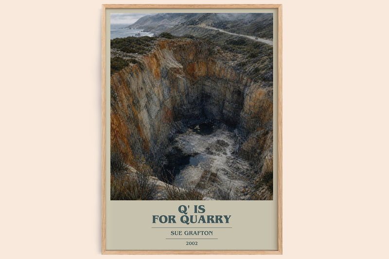 Q' Is for Quarry book cover book poster by Sue Grafton – framed literary art print