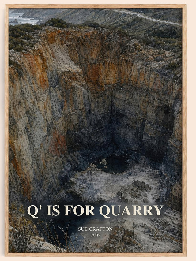 Q' Is for Quarry Book Watercolour Illustration by Sue Grafton