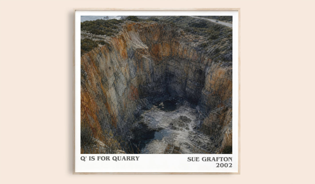 Q' Is for Quarry literary book poster by Sue Grafton – framed literary art print