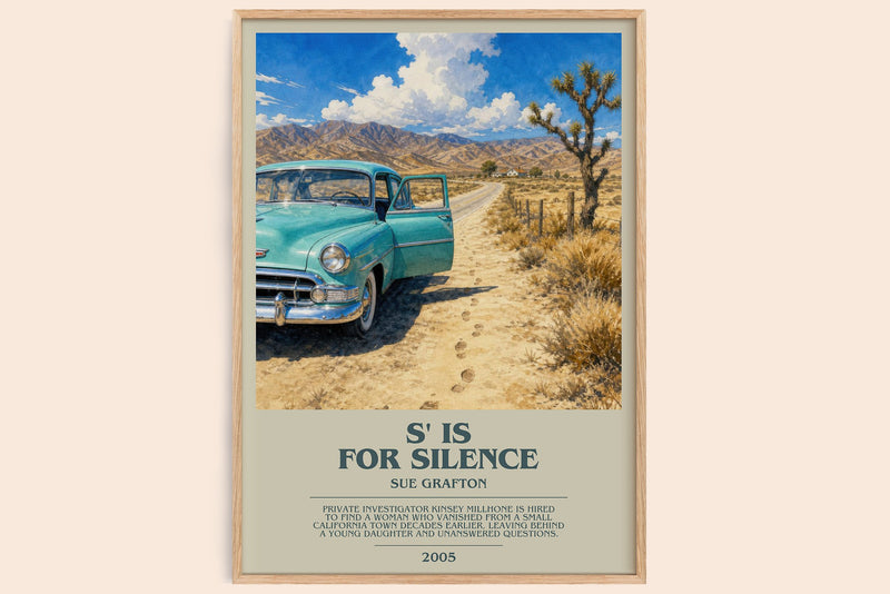 S' Is for Silence bookish book poster by Sue Grafton – framed literary art print
