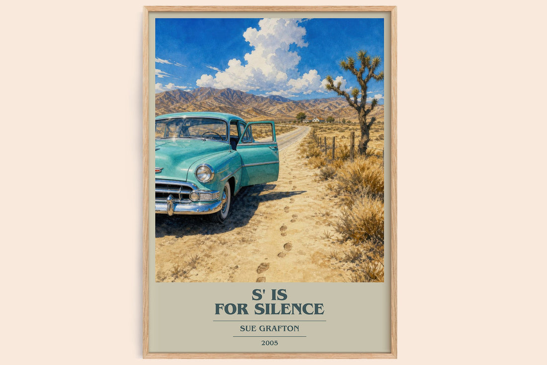 S' Is for Silence book cover book poster by Sue Grafton – framed literary art print