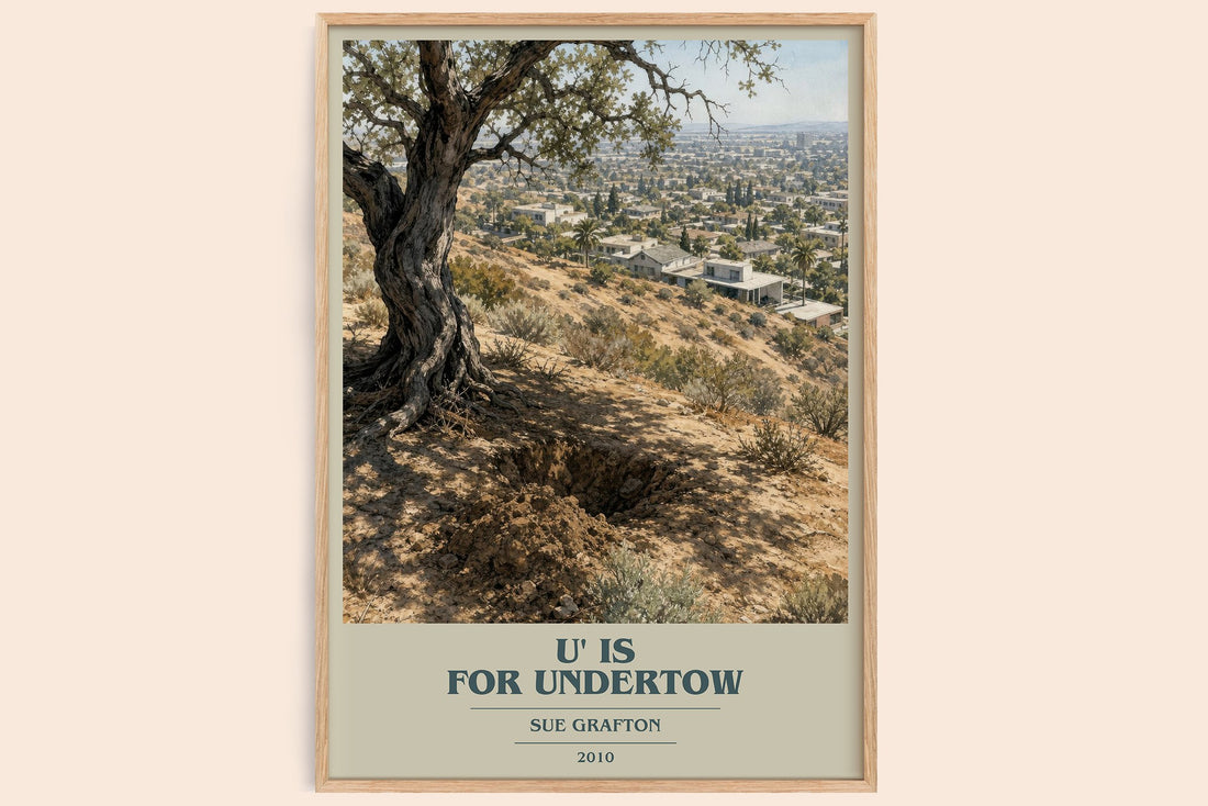 U' Is for Undertow book cover book poster by Sue Grafton – framed literary art print