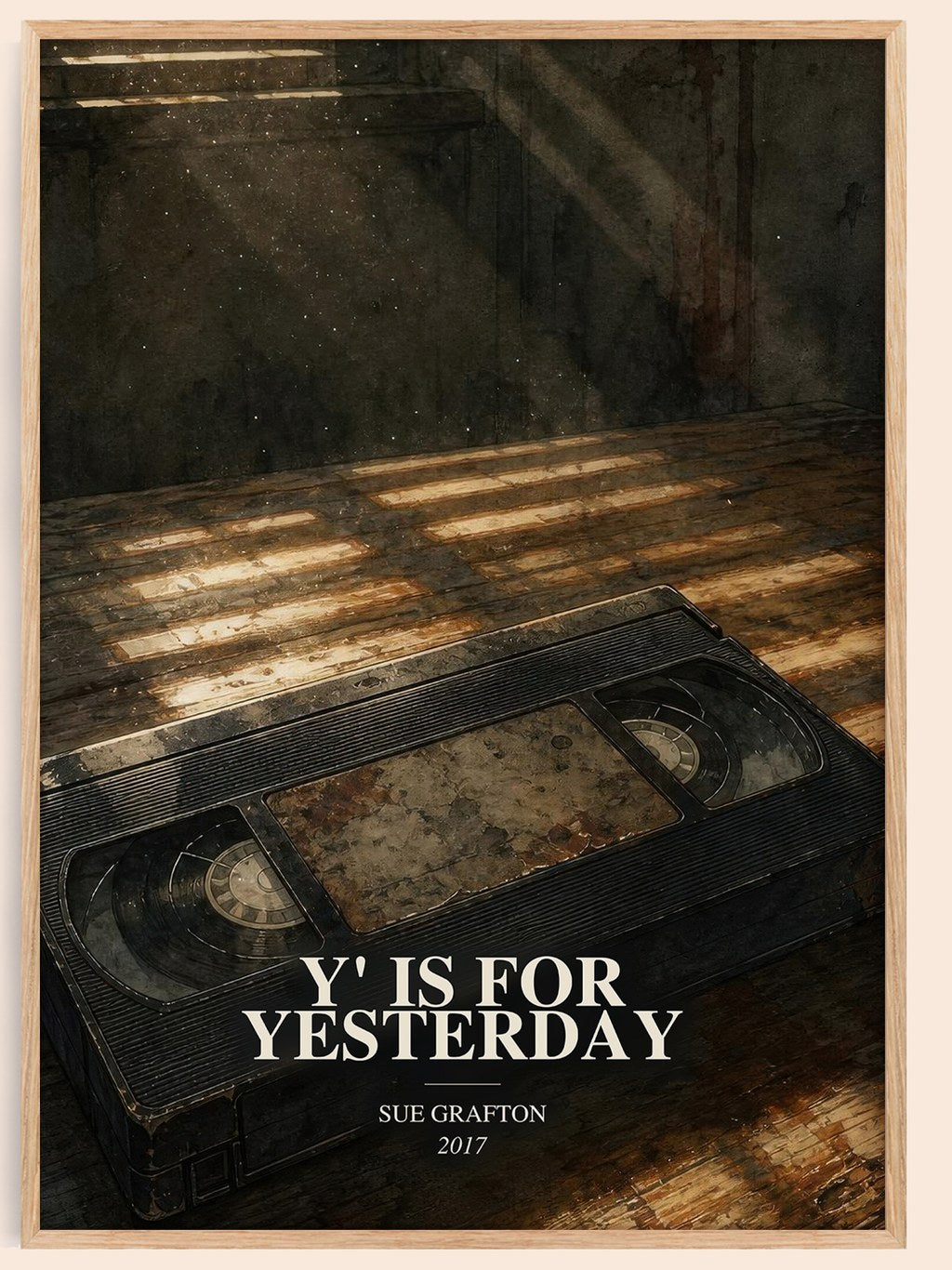 Y' Is for Yesterday watercolour book poster by Sue Grafton – framed literary art print