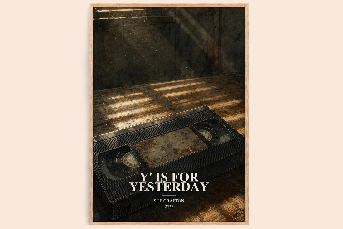 Y' Is for Yesterday watercolour book poster by Sue Grafton – framed literary art print