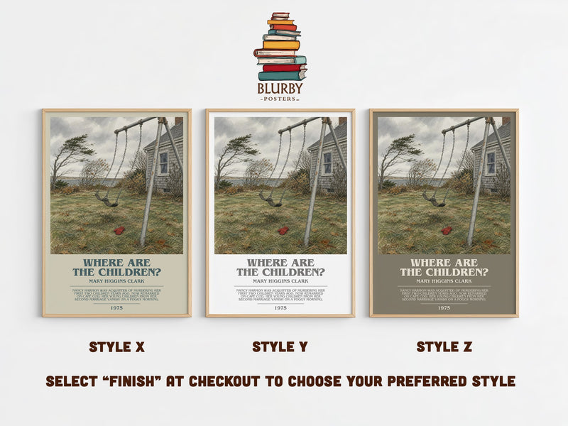 Where Are the Children? bookish print in frame leaning in hallway – thriller wall art