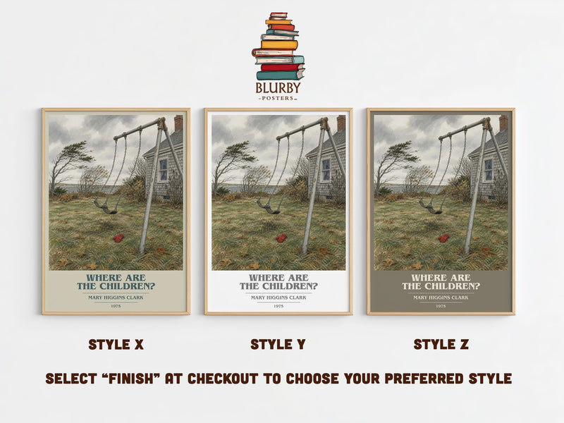 Where Are the Children? book cover print in frame leaning in hallway – thriller wall art