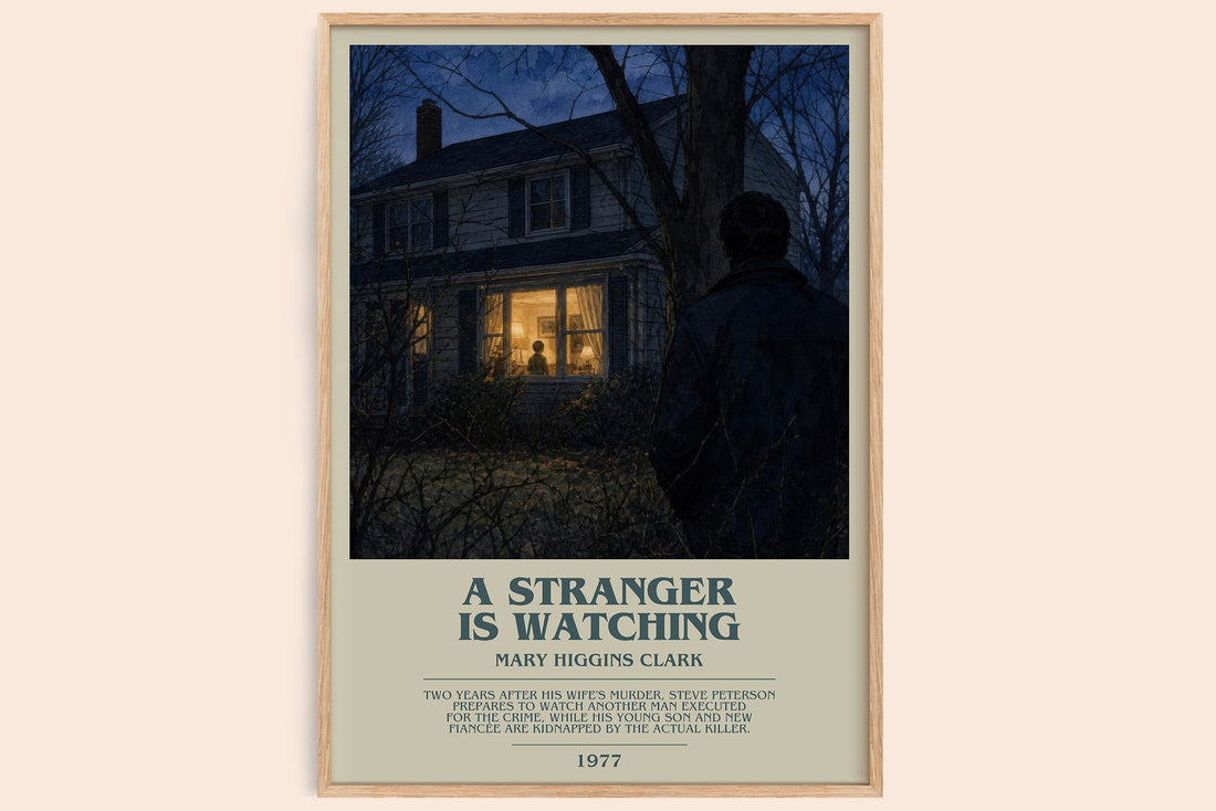 A Stranger Is Watching bookish book poster by Mary Higgins Clark – framed literary art print