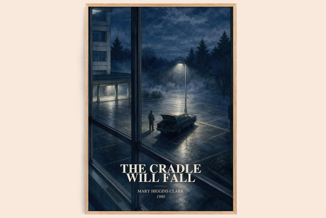 The Cradle Will Fall watercolour book poster by Mary Higgins Clark – framed literary art print
