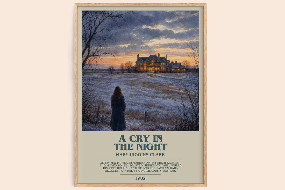 A Cry in the Night bookish book poster by Mary Higgins Clark – framed literary art print