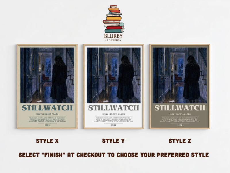 Stillwatch bookish print in frame leaning in hallway – thriller wall art